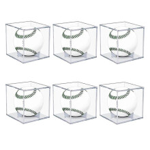 (As show, One size) 6pcs Baseball Display Case,uv Protected Acrylic Display Box,clear Display Case Autograph Ball Showc