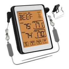 Cooking Meat Temperature Meter Double Probe Grill Temperature Monitor,Smart Alarm Food Grill Temperature Meter for Smoker Oven Kitchen BBQ