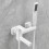 Bath Mixer Tap Wall Mounted Brass with Shower Head, Foldable Dual Function, Hot Cold Control White 1