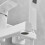 Bath Mixer Tap Wall Mounted Brass with Shower Head, Foldable Dual Function, Hot Cold Control White 4