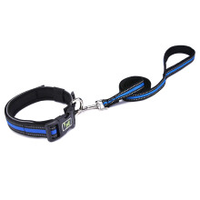 Pet Dog Collar Reflective Cat Collar-M Blue 20mm leash