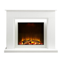 Acantha Milano White Marble Electric Fireplace Suite, 54 Inch