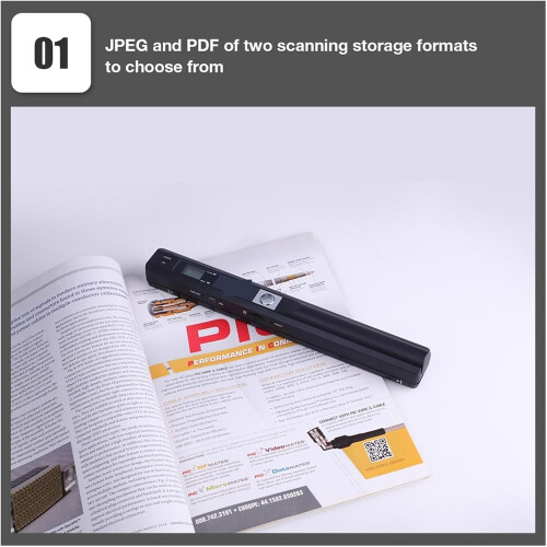 Portable Handheld Document Scanner 900DPI TypeC LCD Display JPG/PDF Format Blue 1