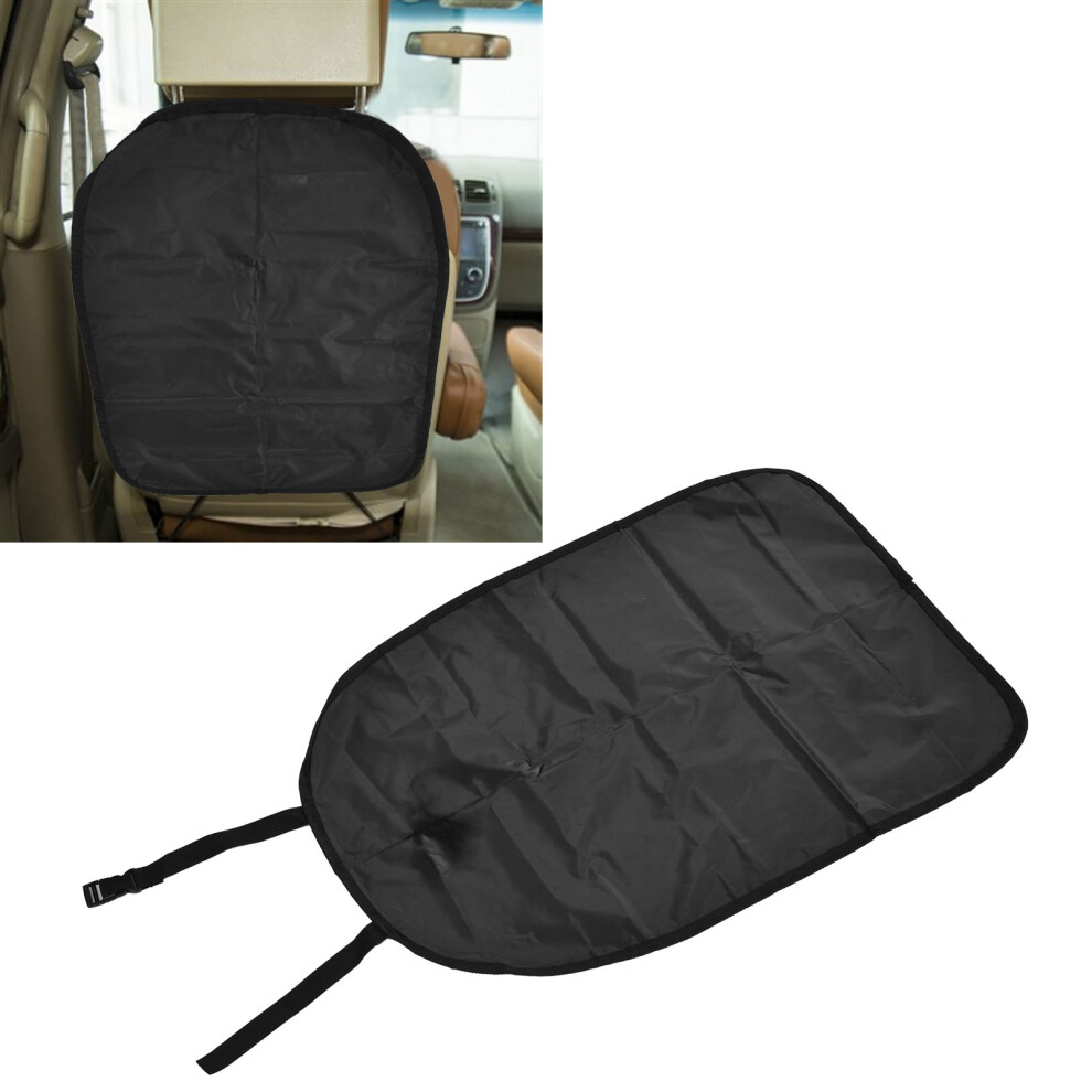 Kids Car Back Seat Protector Mat Oxford Cloth Black Without Pockets