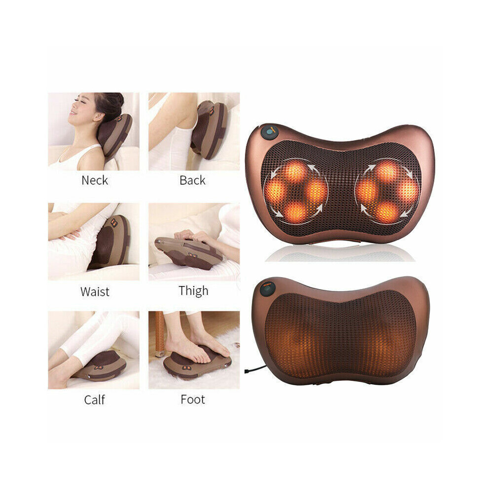 Heat Function Shiatsu Neck & Back Massager, Auto Shut-off Safety Feature, Breathable Mesh & PU Leather for Full Body Massage Experience, Lifetime Lim