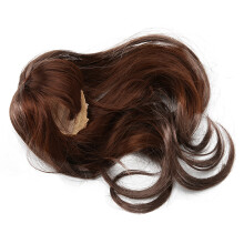 1/6 Parruccia per bambola riccia, castano scuro, capelli lunghi, per creatività fai-da-te, lunghezza 15,5-17 cm