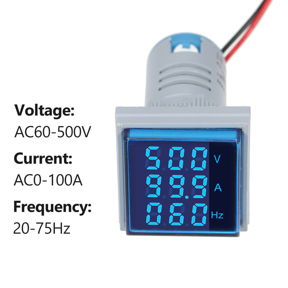 Mini Digital Volt-Ammeter Panel Meter Ac60-500V 0-100A 55X31mm Multiple Color 3051377867656