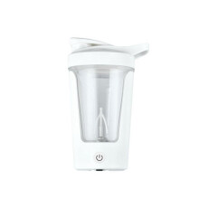 Rechargeable Electric Protein Shaker Bottle with Speed Motor, LeakProof Design, White