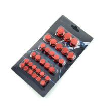 30Pcs Red Motorcycle Bolt Caps and Screw Covers Set, Durable Decorative Styling, Easy Installation