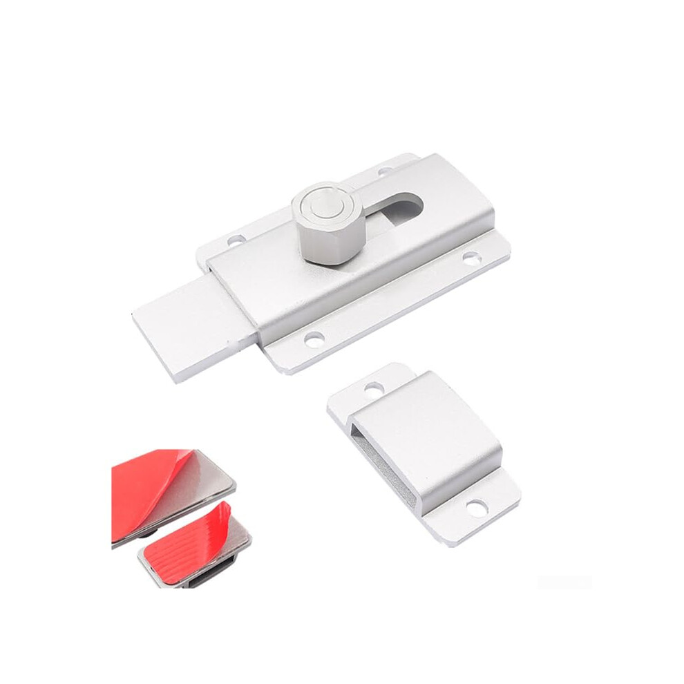 Aluminum Alloy Door Slide Bolt Latch With Sliding Design And Reinforced Base Silver Finish For Home Cabinet Wardrobe 9199774343558