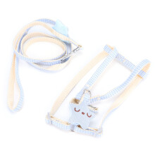 Adjustable Soft Mesh Pet Harness with Leash for Cats, Blue 1.5cm