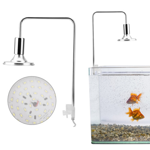20W Modern LED Fish Tank Light with Adjustable Bracket, Silver