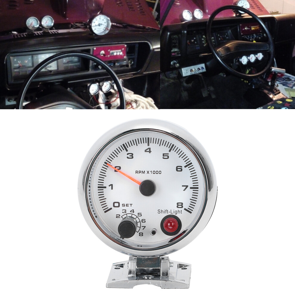 Tachometer 3.75In 0-8000 Rpm 7-Color Backlight For 4/6/8 Cyl 12V Cars 8431377871177