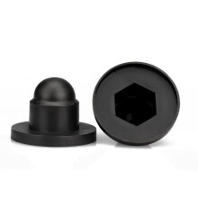 Nut Bolt Protective Caps M8 M10 M12 Black Plastic Hex Covers Protects Threads Decorative Finish Set of 5