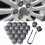 19mm Grey Wheel Nut Covers Set for Range Rover Velar, Hexagonal Bolt Caps with Removal Tool 1