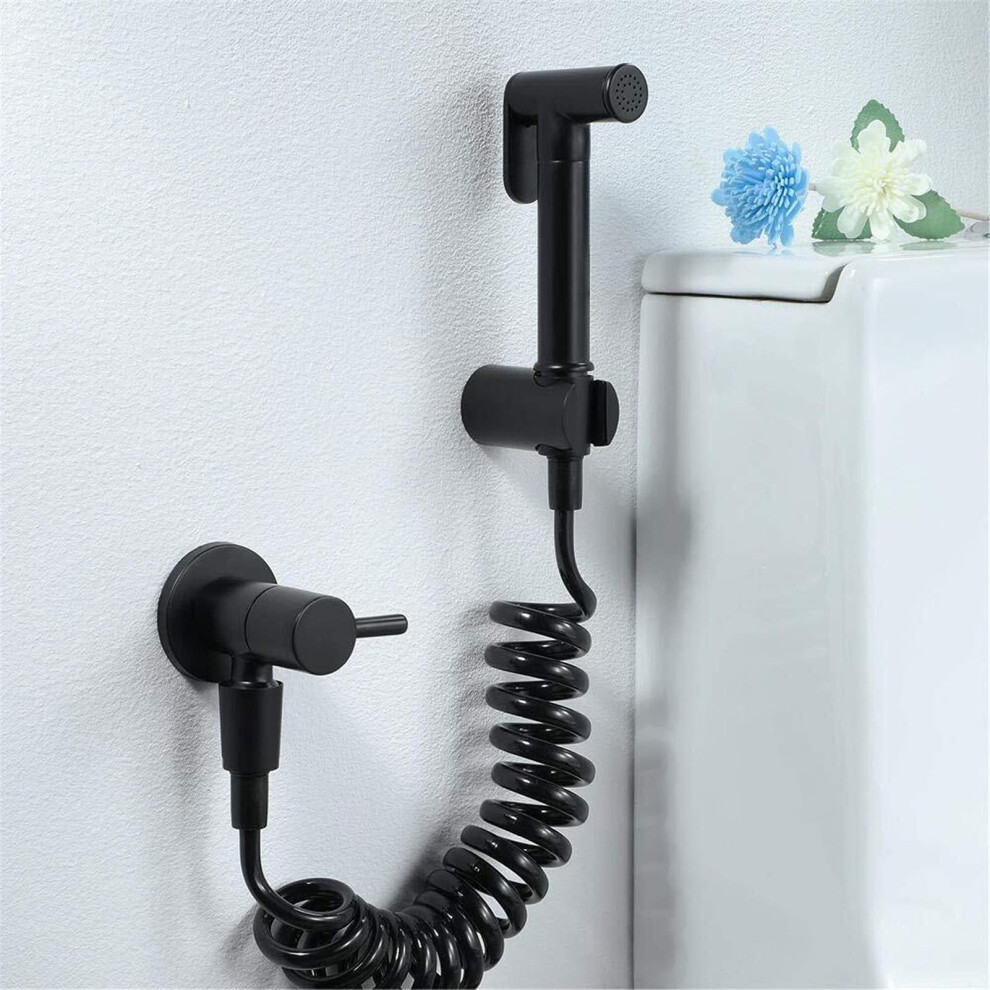 Stainless Steel Portable Bidet Black Copper Sprayer Kit Single Cold Toilet Spray Gun Faucet 9094768619711