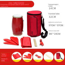 (14cm Taillen trommel, Kompletter Satz Zubehör 3 Meter Seiden trommel tasche) 14cm Rindsleder-Taillen trommel