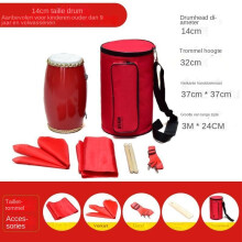 (14cm taille drum, Volledige set accessoires 3 meter zijden drumtas) 14cm koeienhuid taille trommel