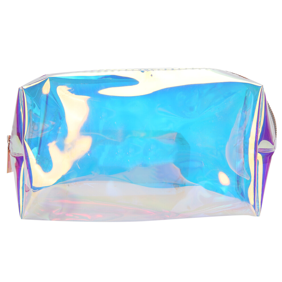 Fashionable Makeup Bag, Holographic Waterproof Cosmetic Organizer, Iridescent Semi-Transparent Pouch, Dustproof, High-Quality Materials, For The Styl