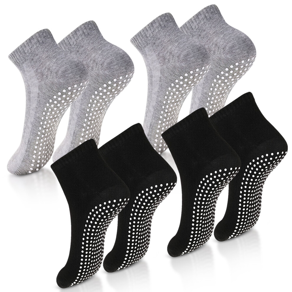 4pairs Revolutionize Pilates Routine Yoga Non Slip Socks With Dot Grip