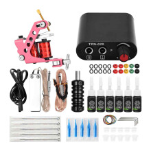 Tattoo Starter Kit with Stable Performance, Ergonomic Grip Tattoo Machine with Low Vibration, Adjustable Voltage 0-18V for Fast and Accurate Activati