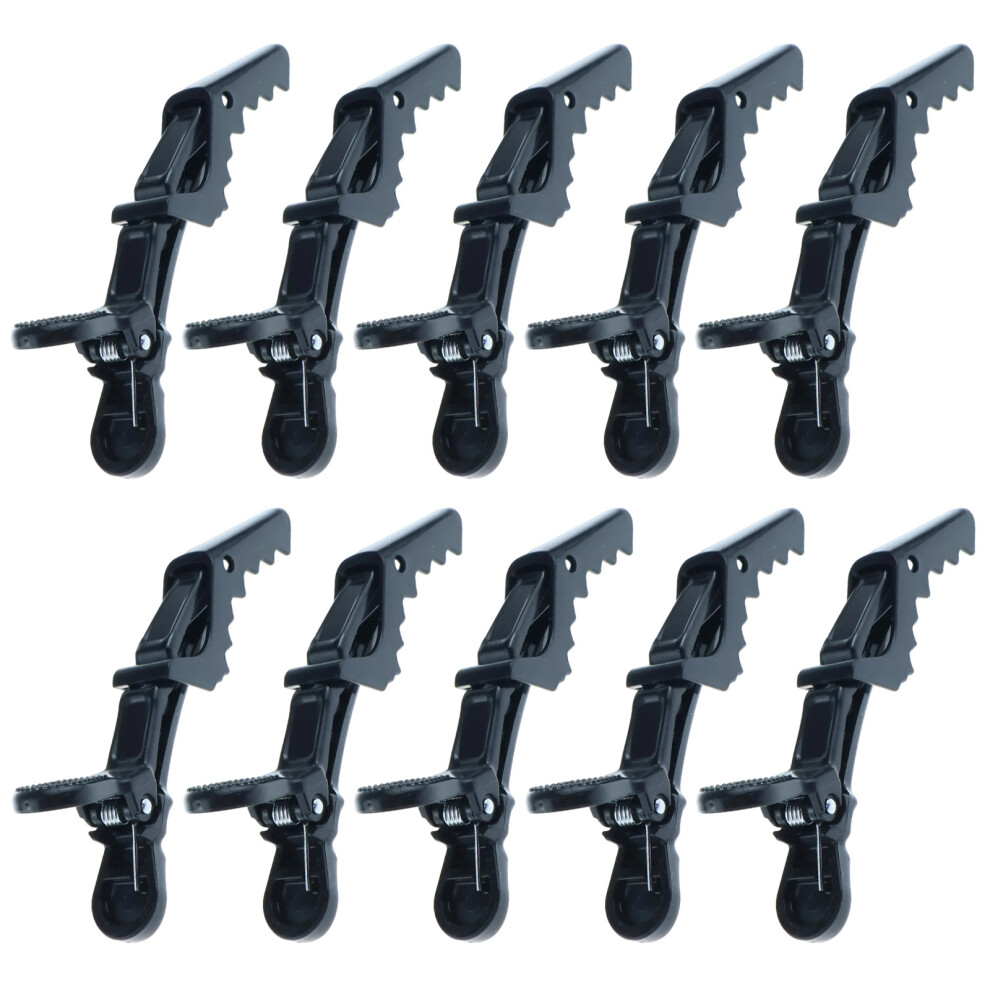 Neutral Crocodile Clips Hair - Sectioning Hair Clips For Styling - 10 PCS Black - Nonslip Grip and Wide Teeth - Easy Styling Thick or Thin Hair