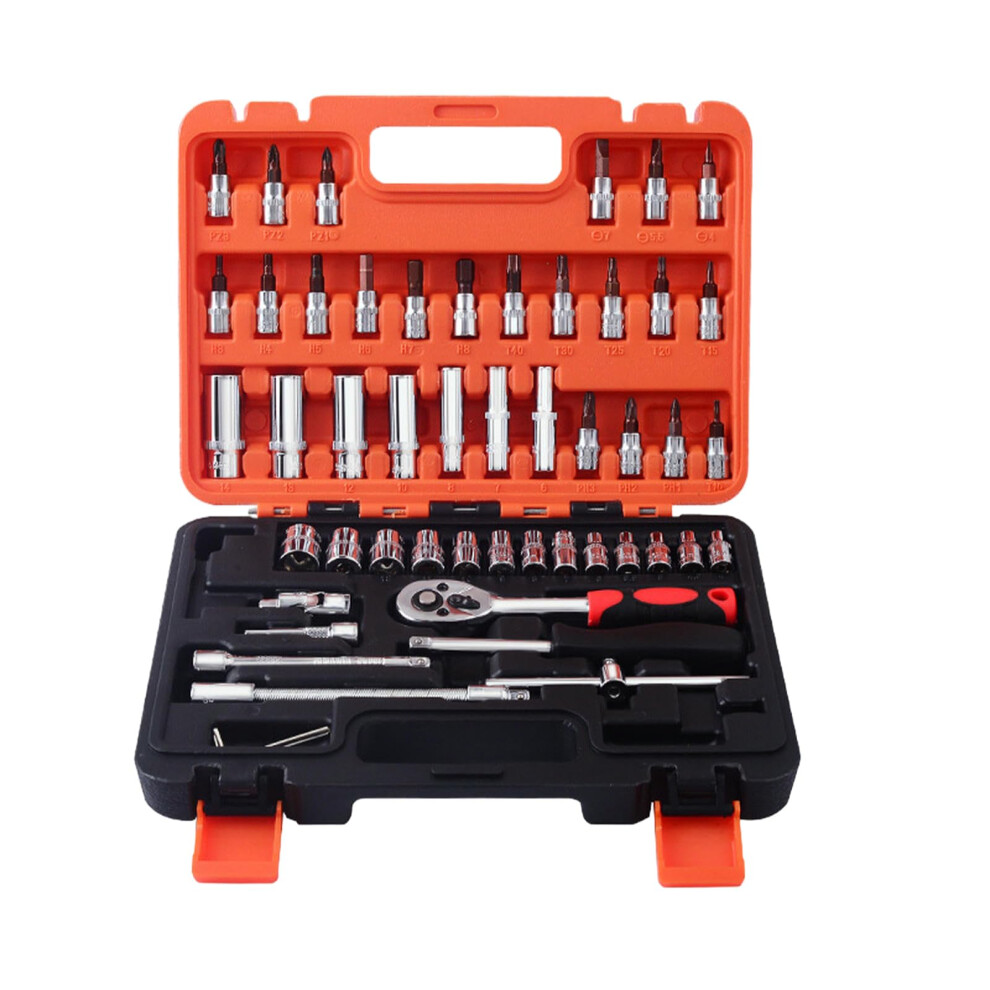 Chrome Vanadium Socket Wrench Set 53 Piece Ratchet Spanner Kit Torque Corrosion Resistant 9382693973153
