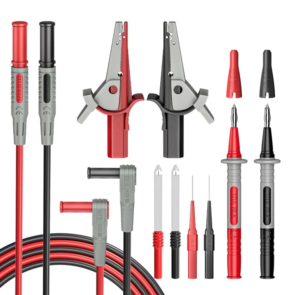 Multimeter Test Lead Kit Insulated Test Leads, Electrical Test Probes Set, Test Cable For Electrical Testing 9347817267938