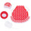 Elastic Lace Chicken Saddle Apron Red White Dots 20x20cm 1