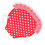 Elastic Lace Chicken Saddle Apron Red White Dots 20x20cm 12