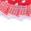 Elastic Lace Chicken Saddle Apron Red White Dots 20x20cm 10