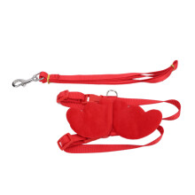 Small Pet Bird Harness with Traction Rope Adjustable Red XS for Outdoors