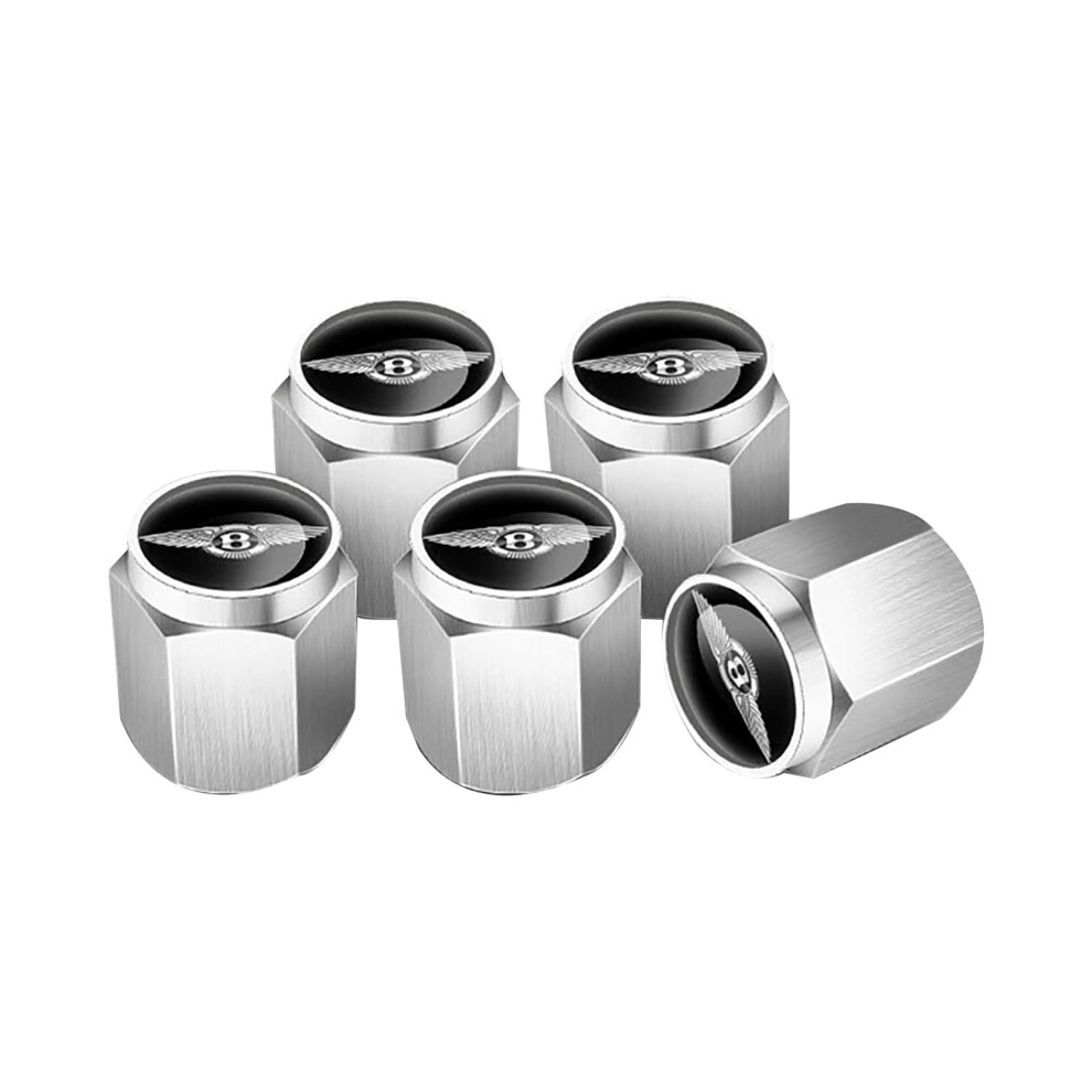 4Pcs Dust Caps For Car Tyres For Bentley Continental Gt Ii, Valve Caps, Silver 9382693825377