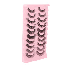 Natürliche künstliche Wimpern mit 3D-Effekt, russische Wimpernstreifen, künstliche Nerzwimpern, transparentes Wimpernband, wiederverwendbar,
