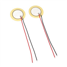 Piezo Ceramic Wafer Plate 27mm Diameter For Buzzer Loudspeaker 60mm Lead Length 10 Pcs