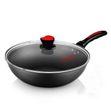 32cm Nonstick Wok Pan with Glass Lid for Stir Fry, Induction and Gas Compatible, Even Heat