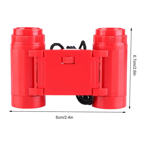 Foldable Child Birding Binocular Toy Set, 2.5X Magnification, Red 2