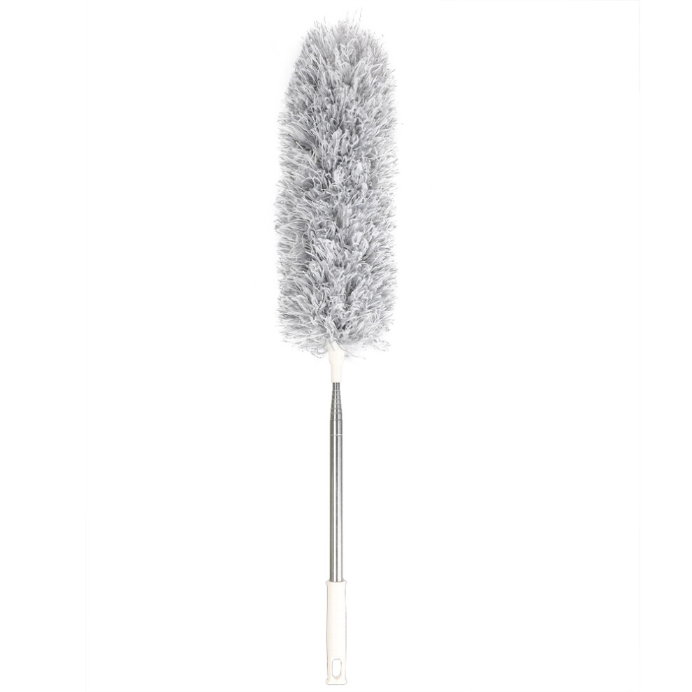 Microfiber Duster For Cleaning Extendable Duster With Bendable Head Stainless Steel Handle Strong Adsorption Versatile Hook Compatible For Ceiling
