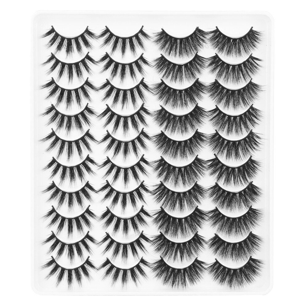 Handcrafted Faux Mink Eyelashes, Lightweight Design, Mixed Styles 20 Pairs Soft Long Strip Lashes For Dramatic To Subtle Looks