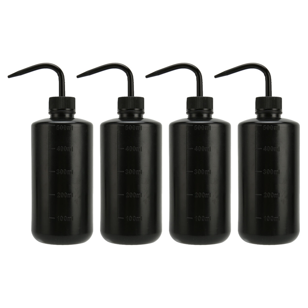 500ml Plastic Tattoo Wash Bottles, Squeeze Bottles for Medical Lab & Succulent Watering with Scale Line, Smooth Water Stream for Precise Use, 4PCS