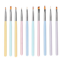 UV Gel Brush Set, Professional Nail Art Brushes for Salon and Home Use, 10pcs, Small Size, Advanced Nylon Hair and Lightweight Comfortable Design