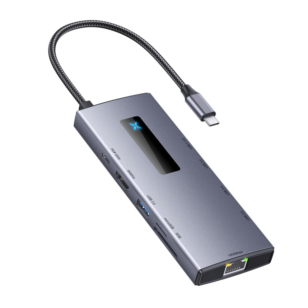Multifunctional Dock Station Typec Hub 10In1, 4K@60Hz Hdmi, Usb 3.0 Ports, Rj45 Ethernet 9094768628201