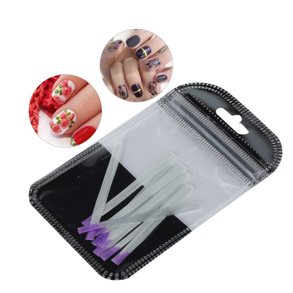 10Pcs Nail Extension Fiberglass Fiber Glass Manicure Tool, 5.5x0.4cm