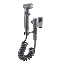 Handheld Toilet Bidet Sprayer Brass Shower Bidet Sprayer Wall Mounted Dual Control Gunmetal Grey