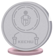 Skipping Rope Mat Round AntiNoise ShockAbsorbing Pad, Thick TPE Gym Mat 6/8mm, 58x58cm Grey for Cardio Yoga