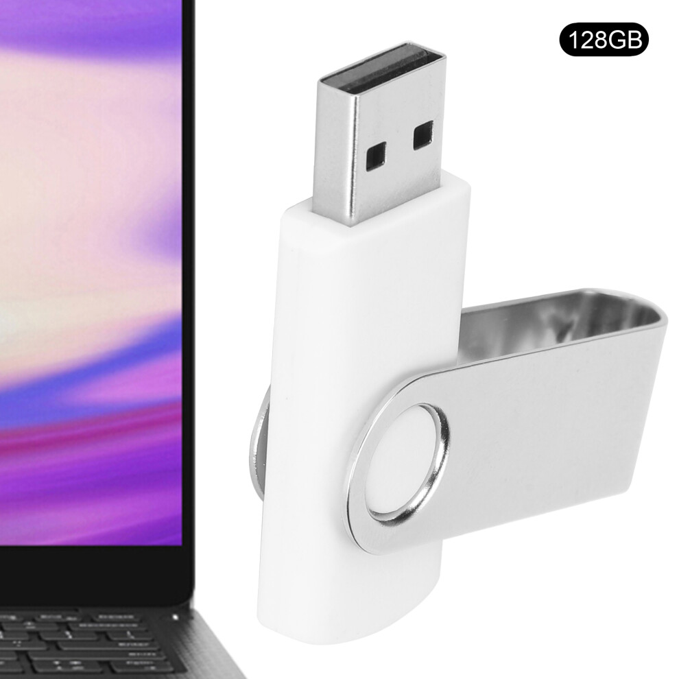 Candy 128Gb Rotatable Usb Flash Drive For Pc, Tablet & More White 8411377894925