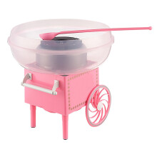 500W Electric Cotton Candy Maker with Large Capacity Splash Plate, Retro Pink for Home and Parties