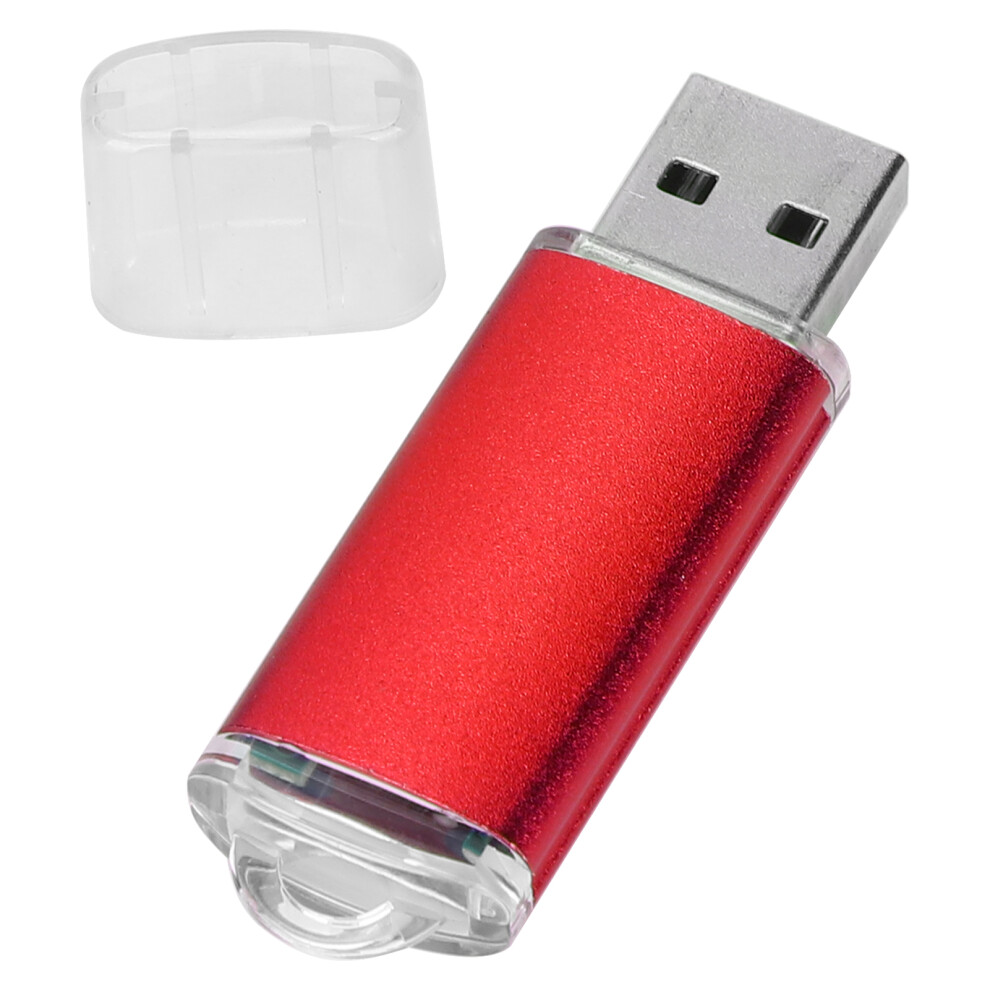 64Gb Usb 2.0 Aluminum Alloy Flash Drive With Transparent Cover Red 9381377894951