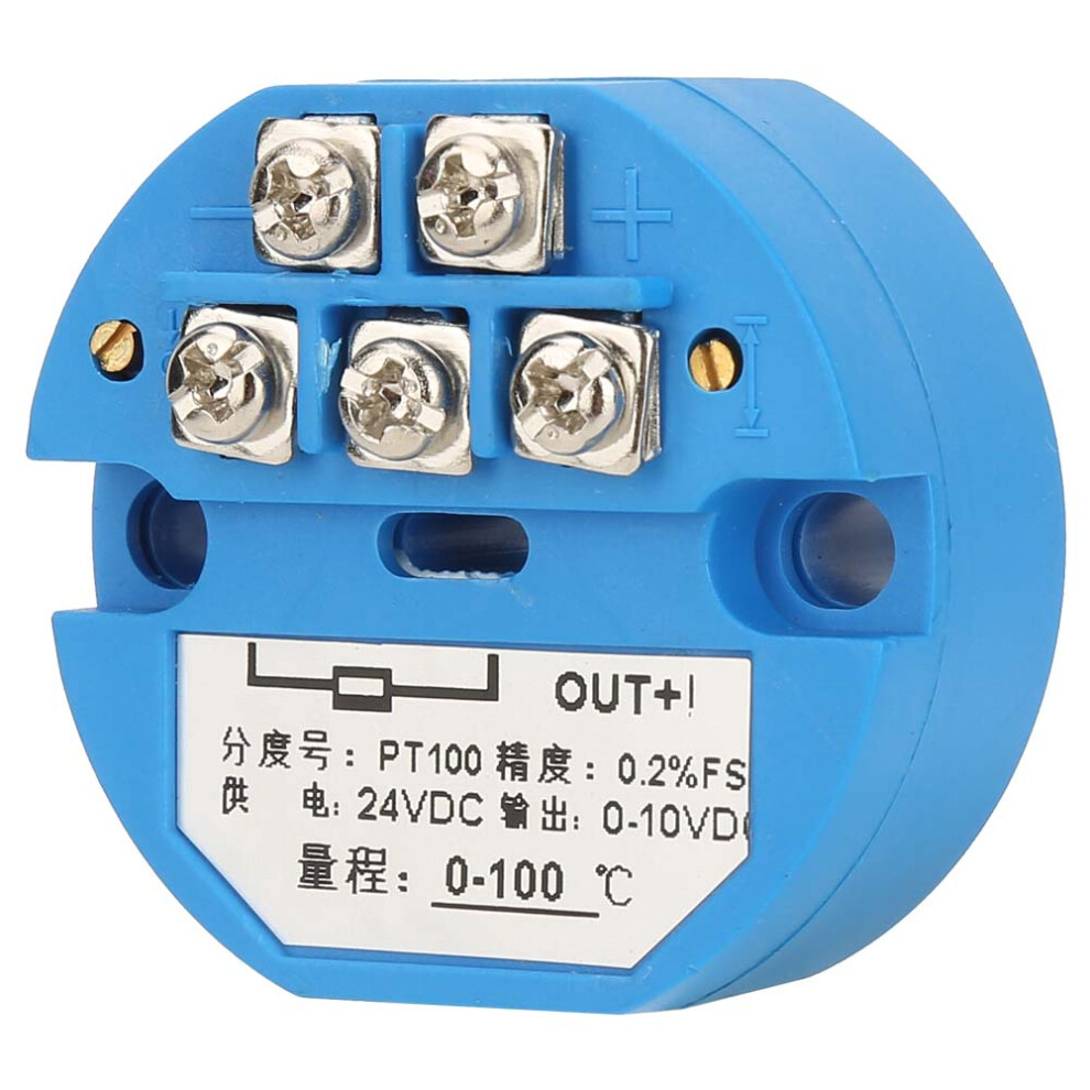 Pt100 Temperature Transmitter 0-100C Dc24v Power 0-10V Signal Output 9371377896635