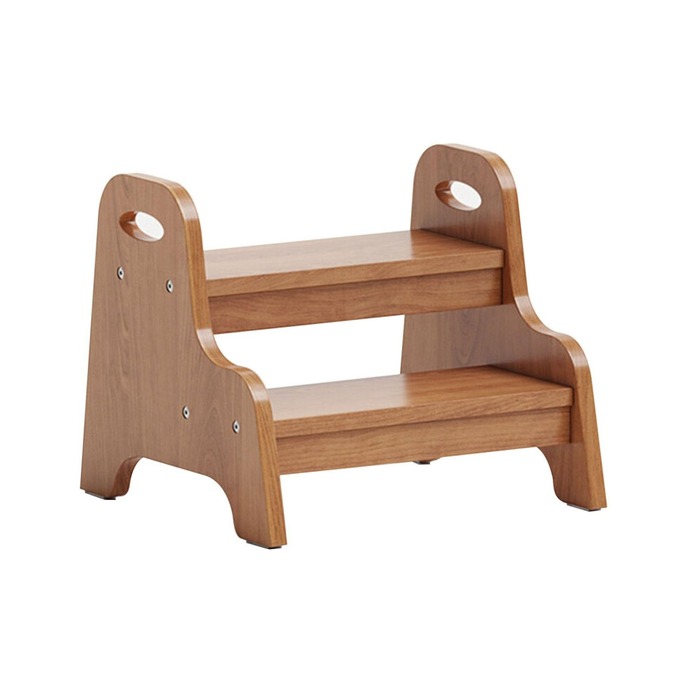 Wooden 2 Step Stool Cutout Handles, Toddler Potty Training 2Step Ladder, Kitchen Stepping Stool, 300 Lb Capacity